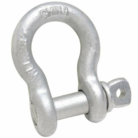 BARON MFG CO 193Lr-1/4 Anchor Shackle, 0.5 Ton Working Load, Steel, Galvanized 193LR-1/4"